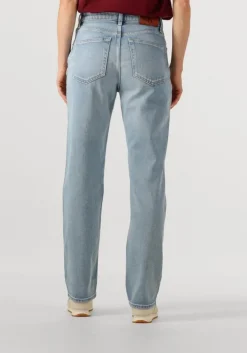 lichtblauwe calvin klein wide jeans high rise straight lt cape