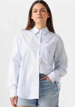 lichtblauwe calvin klein blouses woven label relaxed shirt