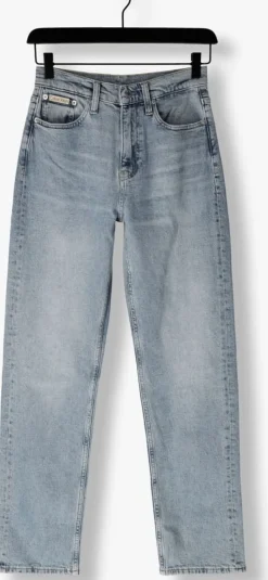 CALVIN KLEIN e straight leg jeans high rise straight><noscript><img width=