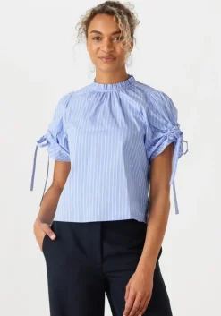 lichtblauwe co'couture blouses diviacc puff ss blouse