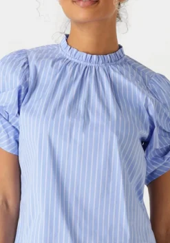 lichtblauwe co'couture blouses diviacc puff ss blouse