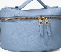 lichtblauwe fred de la bretoniere handtas lori handbag leather