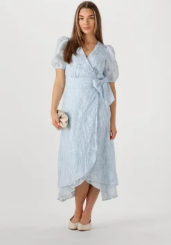 lichtblauwe freebird midi jurk blossom layer