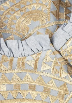 lichtblauwe greek archaic kori maxi jurk 231097