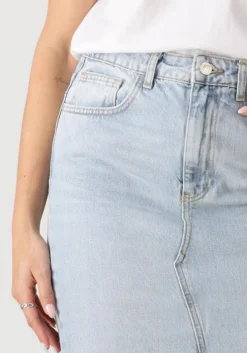 lichtblauwe liu jo midirok gonna lunga straight