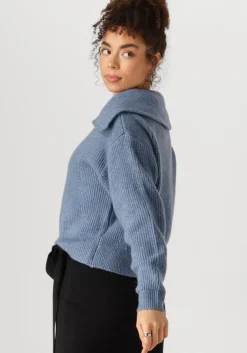 lichtblauwe msch copenhagen trui mschgytta zip pullover