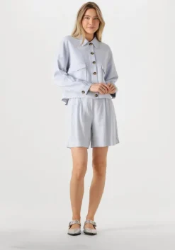 lichtblauwe msch copenhagen korte broek mschpennie ginia hw shorts