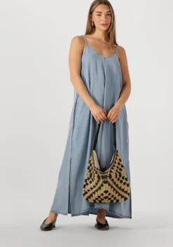 lichtblauwe my essential wardrobe midi jurk nellymw strap dress