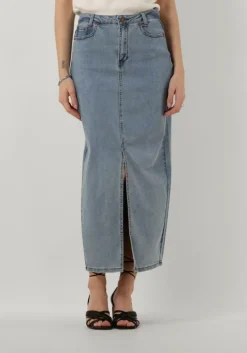 lichtblauwe my essential wardrobe midirok laramw 115 skirt