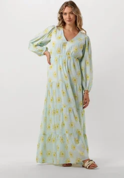 lichtblauwe omoda atelier maxi jurk x kae
