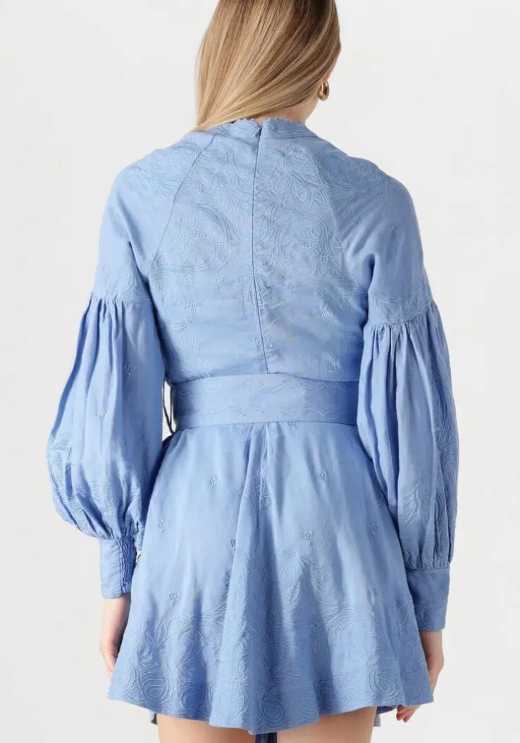 lichtblauwe scarlett poppies mini jurk berite short dress