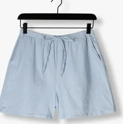 lichtblauwe selected femme korte broek slfluisa mw string shorts b