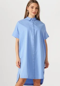lichtblauwe selected femme mini jurk slfblair 2/4 short shirt dress