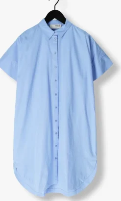 lichtblauwe selected femme mini jurk slfblair 2/4 short shirt dress