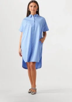 lichtblauwe selected femme mini jurk slfblair 2/4 short shirt dress