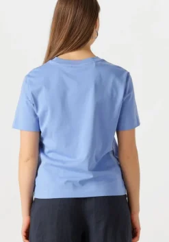 lichtblauwe selected femme t-shirt slfessential ss boxy tee