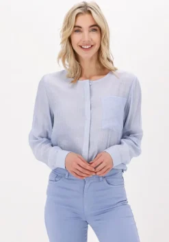 lichtblauwe simple blouses woven blouse colette stripe