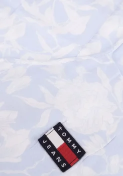 lichtblauwe tommy jeans mini jurk tjw aop mini dress