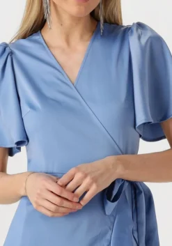 lichtblauwe y.a.s. midi jurk yasthea midi wrap dress