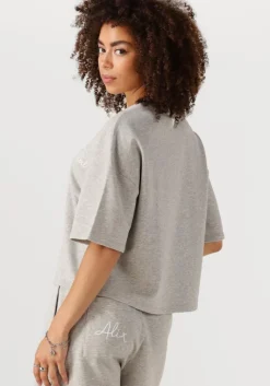 ALIX THE LABEL lichtgrijze t-shirt ladies knitted sweat t-shirt><noscript><img width=