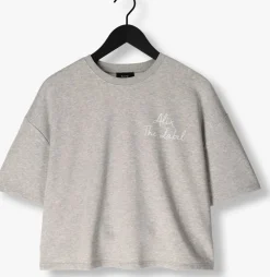 ALIX THE LABEL lichtgrijze t-shirt ladies knitted sweat t-shirt><noscript><img width=