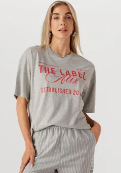 ALIX THE LABEL lichtgrijze t-shirt ladies knitted the label t-shirt>DAMES Tops & T-Shirts