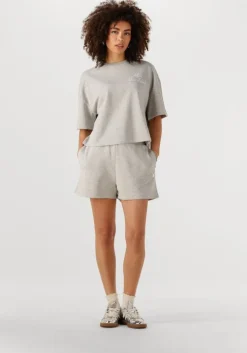 lichtgrijze alix the label korte broek ladies knitted sweat short