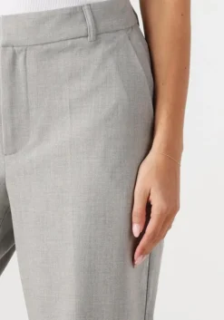 lichtgrijze alix the label pantalon ladies woven foil stripe pants