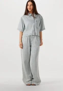 lichtgrijze catwalk junkie wijde broek denim jogger