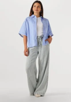 lichtgrijze catwalk junkie wijde broek denim jogger