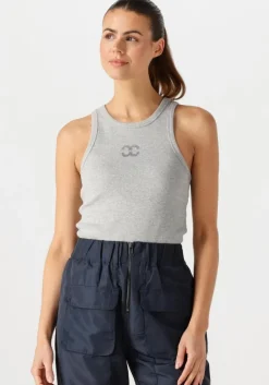 CO'COUTURE lichtgrijze co'couture top saharacc embroidery tank top>DAMES Tops & T-Shirts