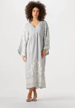 lichtgrijze greek archaic kori maxi jurk 430582