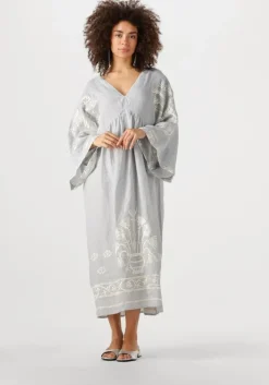 lichtgrijze greek archaic kori maxi jurk 430582