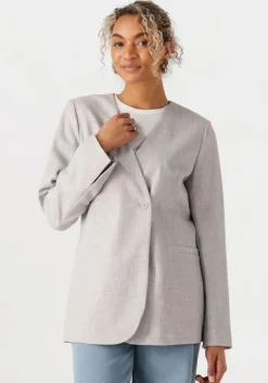 lichtgrijze modström blazer heartmd fitted blazer