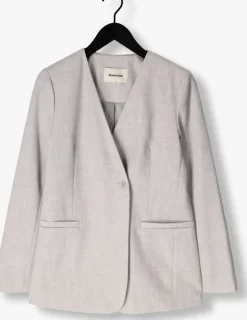 lichtgrijze modström blazer heartmd fitted blazer