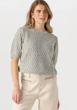 lichtgrijze mos mosh t-shirt mmkarin marisol ss linen knit