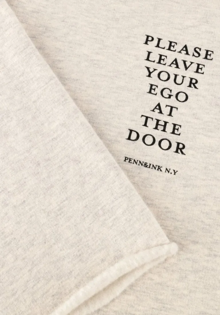 PENN & INK lichtgrijze midi jurk dress print>DAMES Jurken