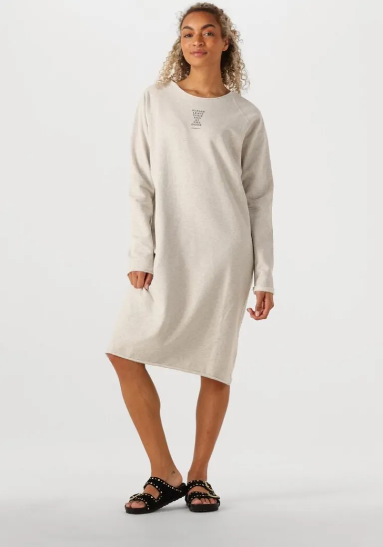PENN & INK lichtgrijze midi jurk dress print>DAMES Jurken