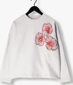 POM AMSTERDAM lichtgrijze trui floral grey melange><noscript><img width=