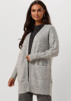 SELECTED FEMME lichtgrijze vest lulu new ls knit long cardigan b>DAMES Truien & Vesten