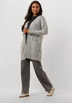 SELECTED FEMME lichtgrijze vest lulu new ls knit long cardigan b>DAMES Truien & Vesten