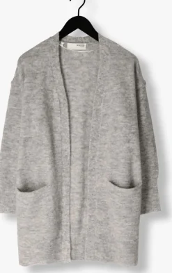 SELECTED FEMME lichtgrijze vest lulu new ls knit long cardigan b><noscript><img width=