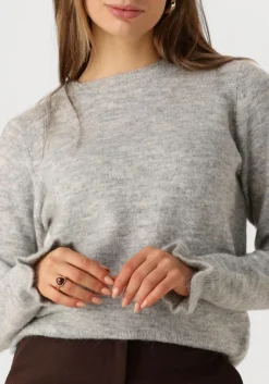 SELECTED FEMME lichtgrijze trui slflulu ls knit frill cuff o-neck><noscript><img width=