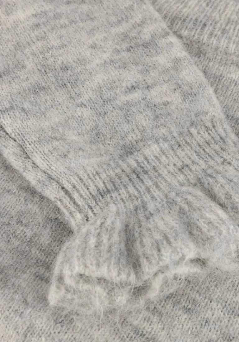 SELECTED FEMME lichtgrijze trui slflulu ls knit frill cuff o-neck>DAMES Truien & Vesten