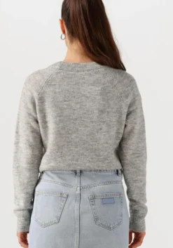 SELECTED FEMME lichtgrijze trui lulu ls knit o-neck b><noscript><img width=