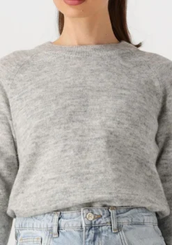SELECTED FEMME lichtgrijze trui lulu ls knit o-neck b><noscript><img width=
