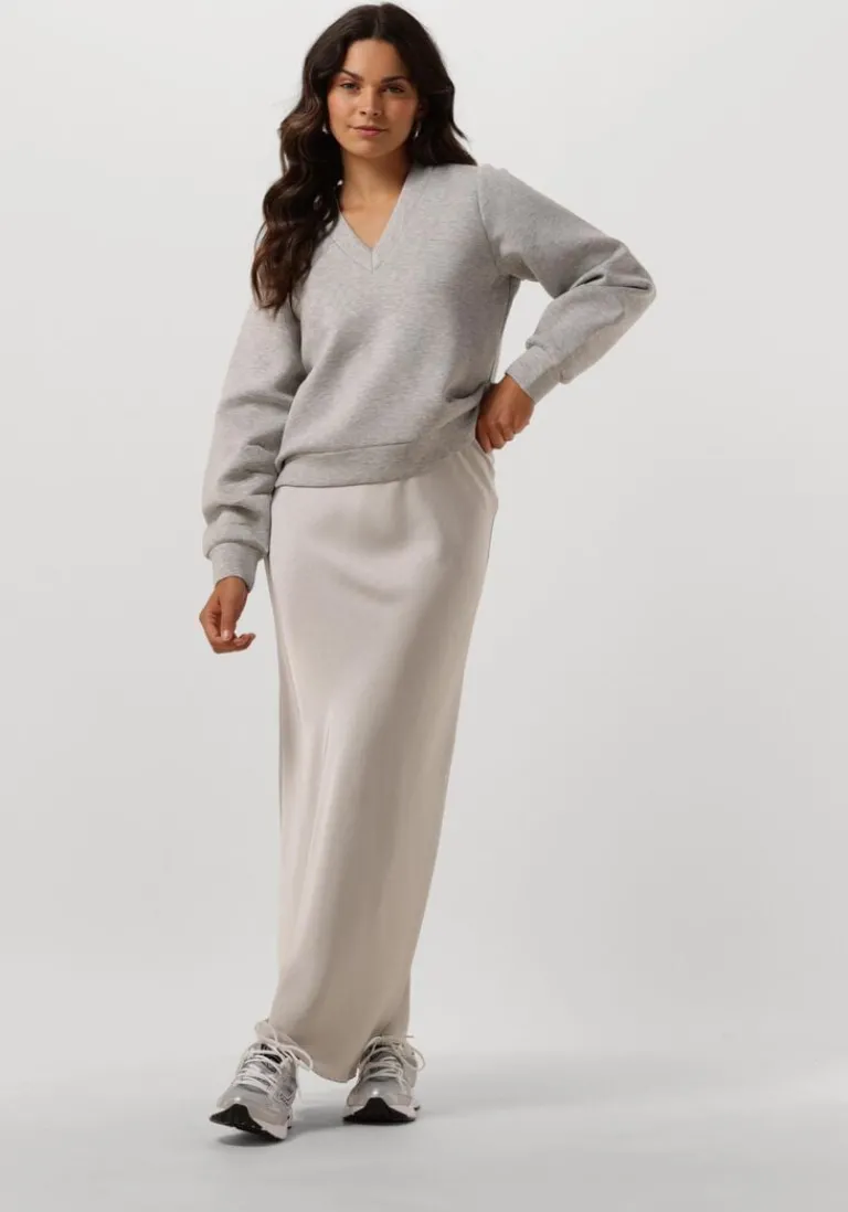 SELECTED FEMME lichtgrijze trui slfjamila ls v-neck sweat>DAMES Truien & Vesten