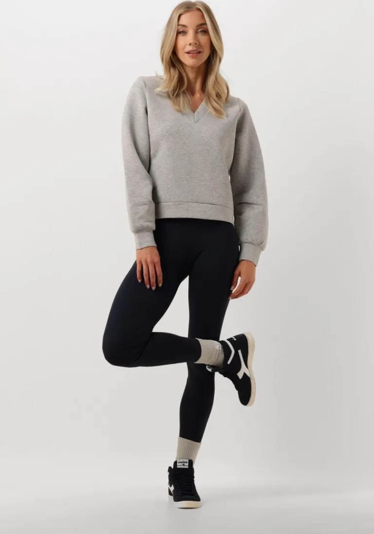 SELECTED FEMME lichtgrijze trui slfjamila ls v-neck sweat>DAMES Truien & Vesten