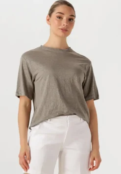 SELECTED FEMME lichtgrijze t-shirt slfvilja linen ss tee>DAMES Tops & T-Shirts