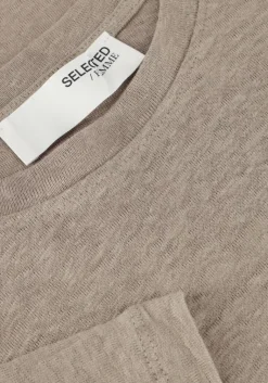 SELECTED FEMME lichtgrijze t-shirt slfvilja linen ss tee><noscript><img width=